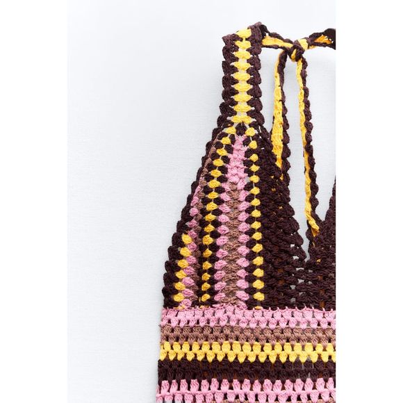 ZARA CROCHET HALTER DRESS - Picture 6 of 10